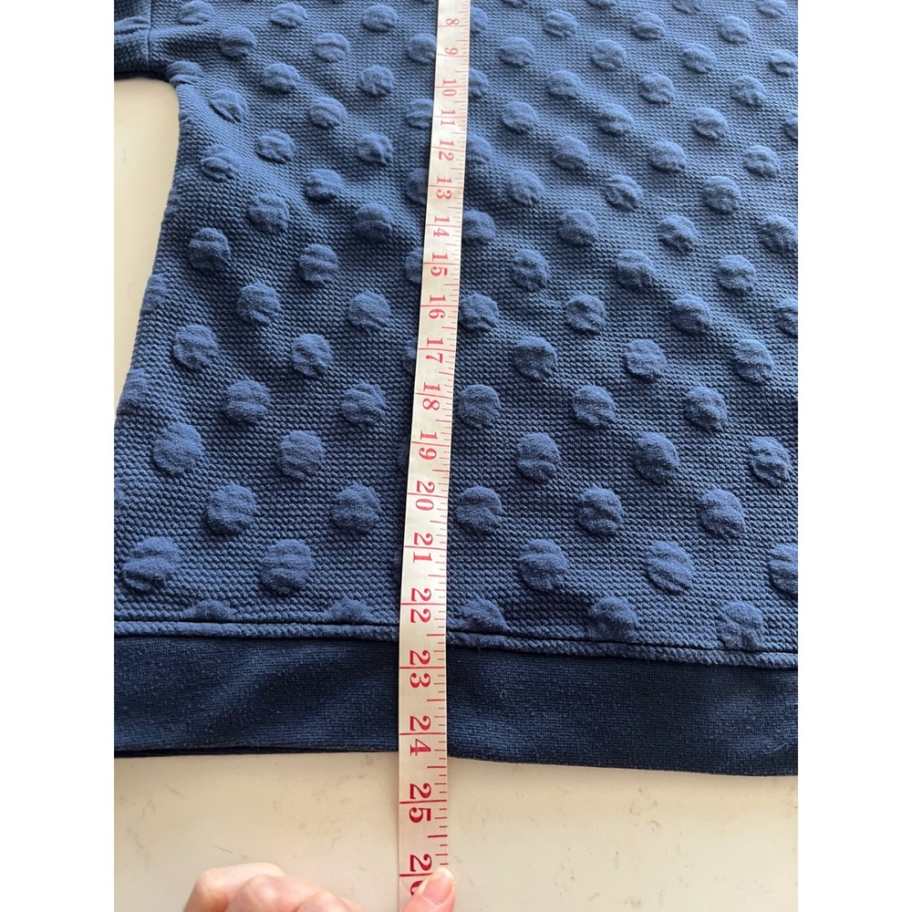 Boden Navy Blue Textured 3D Polka Dot Sweatshirt WL982 Womens US 12 Crewneck - Picture 6 of 6
